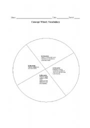 English worksheet: concept wheel