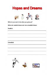 English Worksheet: Hopes and Dreams