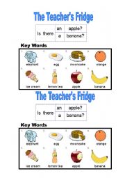 English Worksheet: Fridge and Food Information Gap - Part B