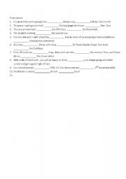 English Worksheet: prepositions of place