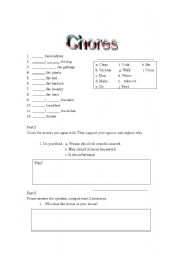 English worksheet: Chores