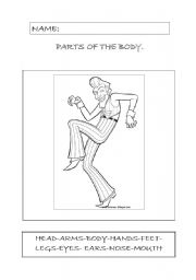 English worksheet: Parts of the body lacy town.