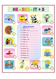 English Worksheet: HE - SHE - IT + S