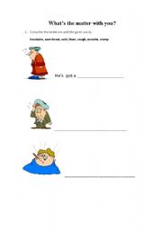 English worksheet: Whats the matter with you?