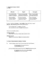 English worksheet: present perfect tense