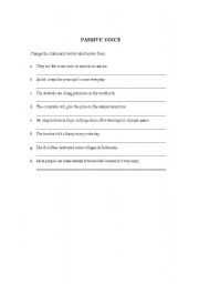 English worksheet: passive voice