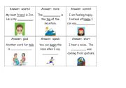 English Worksheet: synonyms loop game cards