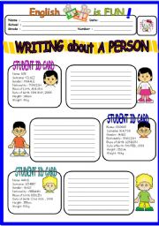 English Worksheet: Writing about a person