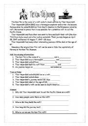 English worksheet: The Kon-Tiki Journey