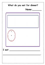 English worksheet: What do you eat for breakfast/lunch/dinner/ ?  food