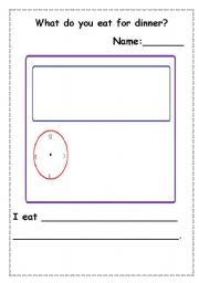 English Worksheet: What do you eat for breakfast/lunch/dinner/ ?  food