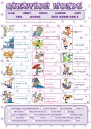 English Worksheet: Question Words