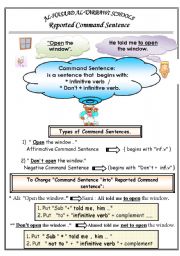 English Worksheet: reported Command