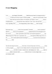 English Worksheet: I Love Shopping 