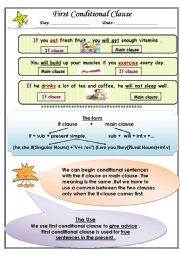 English Worksheet: conditional clause1/3