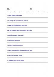 English Worksheet: adverbs of qauntity