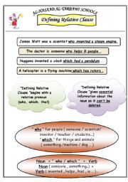 English Worksheet: Relative clause1/2