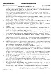 English Worksheet: Reading comprehension assessment on film Slumdog Milonaire