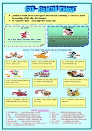 English Worksheet: SO THAT -SUCH THAT