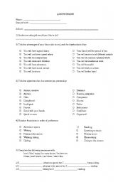 English worksheet: Job Questionnaire