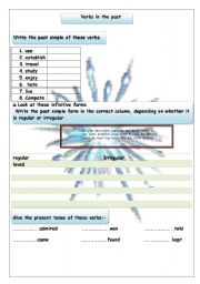 English worksheet: Verbs in the past ‎