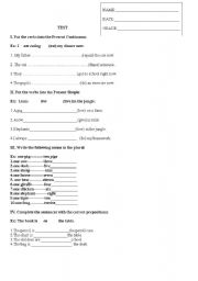 English Worksheet: test