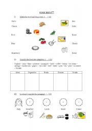 English worksheet: Food test