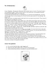 English Worksheet: The Christmas Story