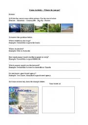 English worksheet: Extra activity - Where do you go?