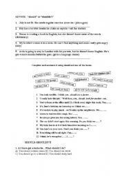 English Worksheet: should