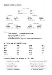 English worksheet: Present Simple