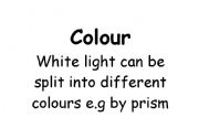 English Worksheet: Science: Light