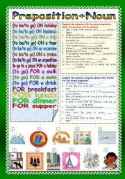 English Worksheet: Preposition+Noun (Part 2)