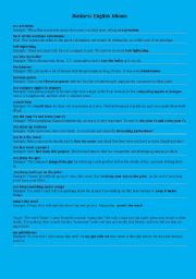 English Worksheet: Business Idioms