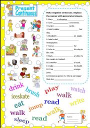 English Worksheet: present continuous