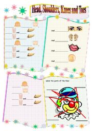 English Worksheet: Head, Shoulders, Knees and Toes Song. Childrens Songs 5