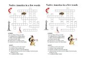 English Worksheet: Native Americans crossword