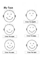 English Worksheet: My face