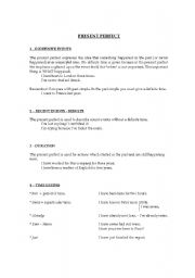 English Worksheet: Present Perfect Guide