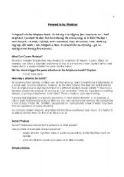 English Worksheet: Fenced in by Phobias