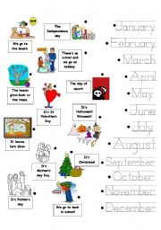 English Worksheet: MONTHS OF THE YEAR