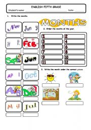 English Worksheet: MONTHS OF THE YEAR