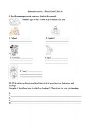 English Worksheet: have to