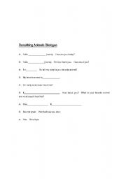 English Worksheet: Describing Animals Dialogue