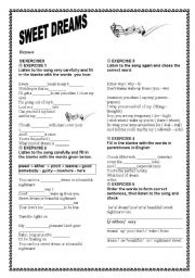 English Worksheet: sweet dreams