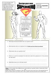 English Worksheet: Design a superhero