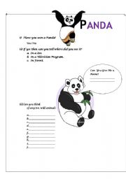 English worksheet: panda
