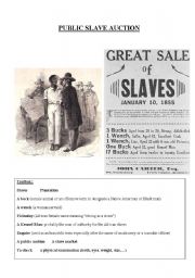 English Worksheet: Public slave auction