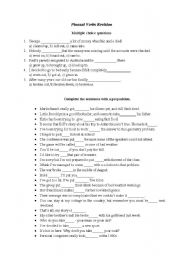 English Worksheet: PHRASAL VERBS REVISION