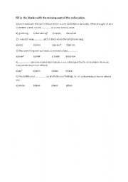 English Worksheet: testing collocation